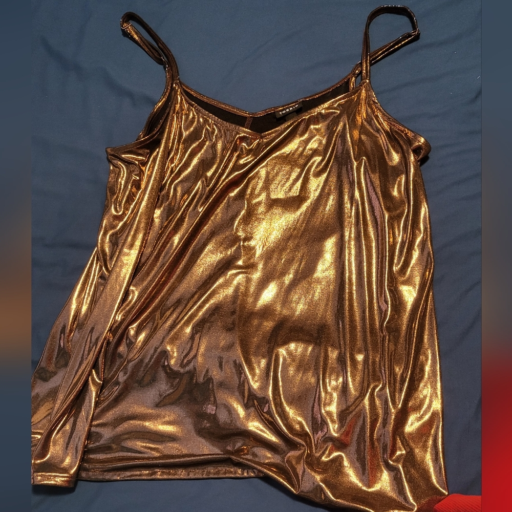 Torrid copper liquid shine tank top